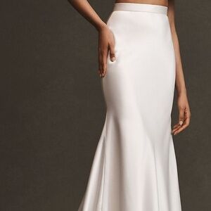 Watters Amani Fit & Flare Satin Maxi Skirt
